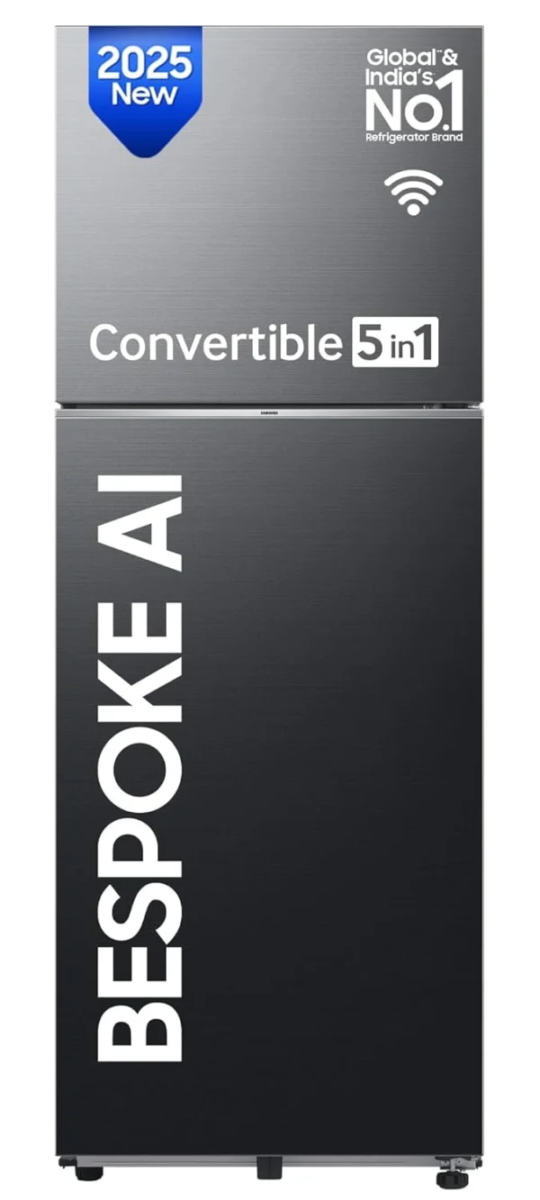 Samsung 396 L, 3 Star, Convertible 5-in-1, Digital Inverter, Frost Free Double Door, Bespoke AI WiFi Enabled Refrigerator